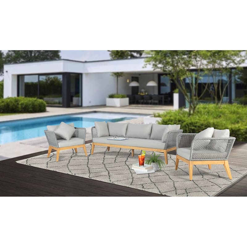 Cypress Teak Wood Sofa with Rope Design