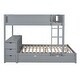 preview thumbnail 4 of 17, Full-Over-Full Bunk Bed with Twin size Trundle, Storage and Desk, Gray