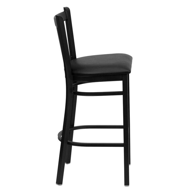 2 Pack Vertical Back Metal Restaurant Barstool