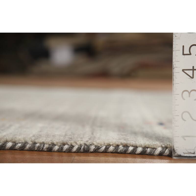 Hand Knotted Oriental 100% Wool Carpet Tribal Animal Pictorial Greys & Charcoal Gabbeh Area Rug - 7' 9'' X 5' 1''