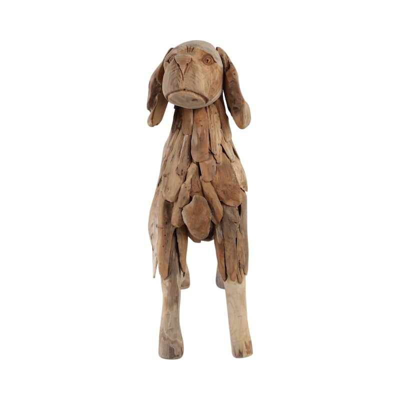 Driftwood Hound Beagle Dog Sculpture Decorative Art - 28" Brown - 28" x 8" x 23"
