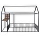 preview thumbnail 5 of 32, Metal Full Size Bed House Bed with Desk,Smart Storage and USB Ports,Kids Bed Design