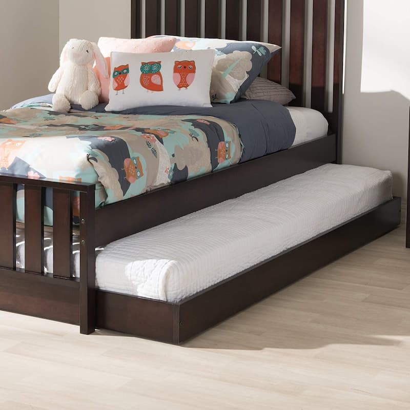 Twin Trundle Bed with Wheels - Boho Style Daybed Frame - Modern Bedroom Furniture