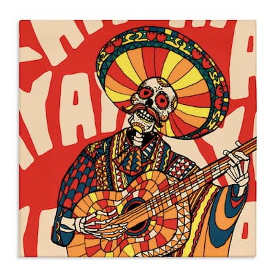 Stupell Day Of Dead Guitarist Skeleton Canvas Wall Art Design By Ali Gulec