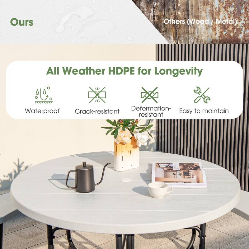 Gymax Outdoor Picnic Table Portable Picnic Table Bench w/ 4 Benches &