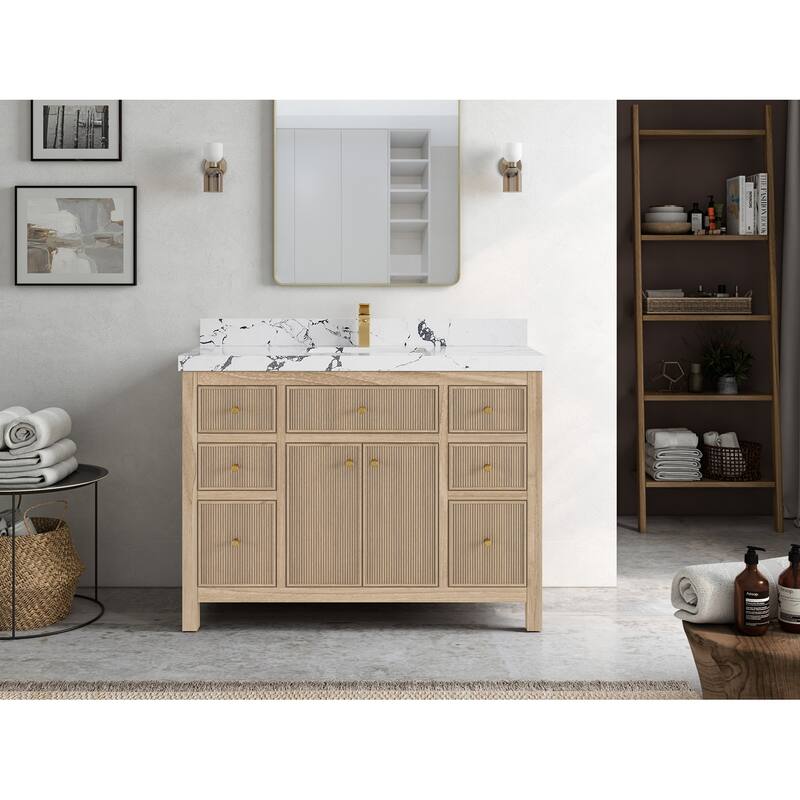 Willow Collections 48 in. W x 22 in. D Sonoma Teak Single Sink Bathroom Vanity with Countertop