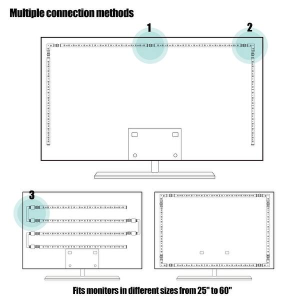 Shop 4pcs 20 Led Strip Lights Usb 16 Colors 4 Modes Rf Remote