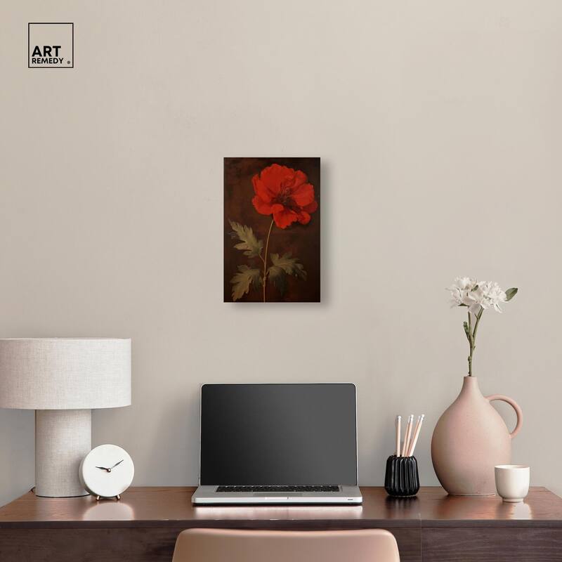 Flourish in Red I Canvas by Art Remedy, Gallery Wrapped