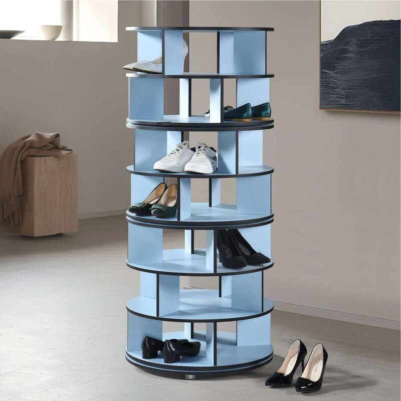 7-Tier Revolving Shoe Rack - Blue