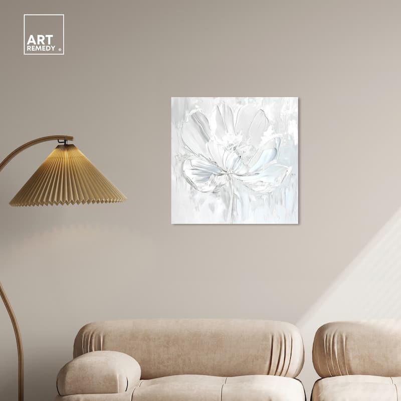Art Remedy Off-White Magnolia II Floral Fine 1 Piece Canvas Wall Art