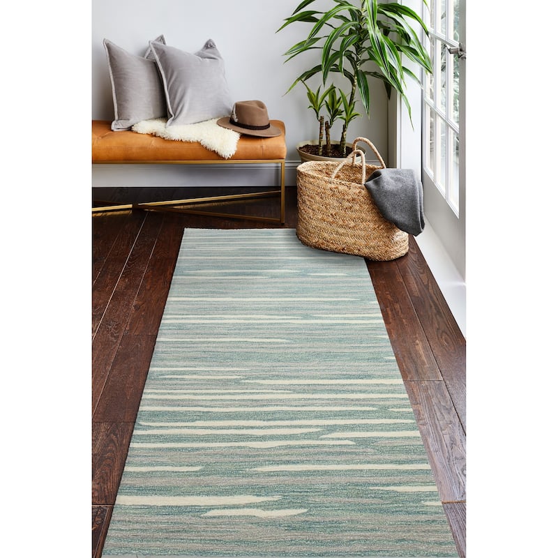 Bashian Marge Contemporary Hand Tufted Area Rug - 5'6" x 8'6" - Aqua