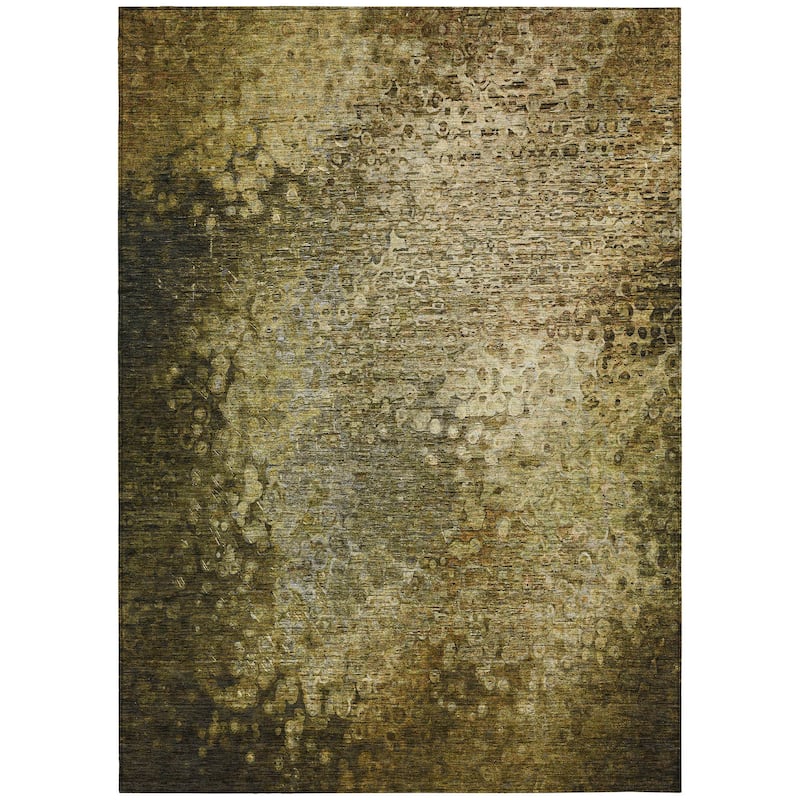 Machine Washable Indoor/ Outdoor Abstract Solid Chantille Rug