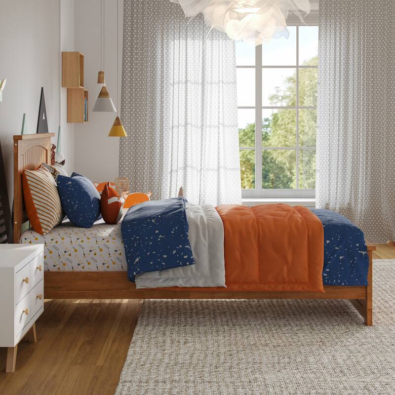 Naples Solid Wood Low Profile Platform Bed with Matching Footboard