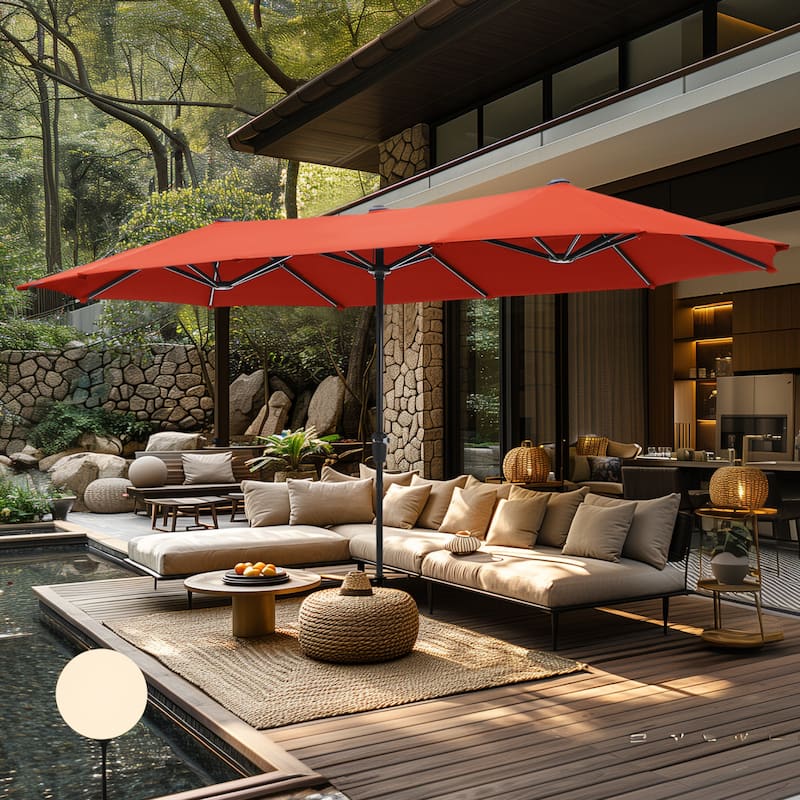 7/8-Piece Patio Dining Set of 6 Swivel Metal Rattan Chairs with Deep-seating Chairs and Wood-like Table & Outdoor Umbrella - N/A