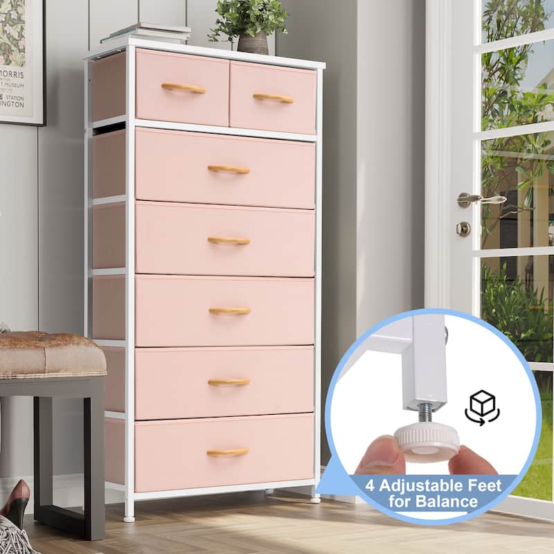 Vertical Storage Dresser 7-drawer Chest Closet Organizer Unit for Bedroom