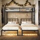 preview thumbnail 2 of 7, Twin over Twin & Twin Bunk Beds Triple Bunks for 3