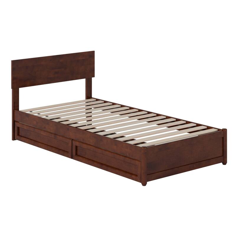 Wesley Platform Bed with Panel Footboard and Storage Drawers