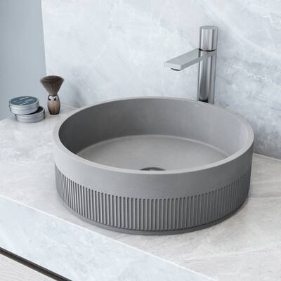 VIGO Cypress 16"L x 16"W Concrete Vessel Sink and Gotham 12"H Faucet Set