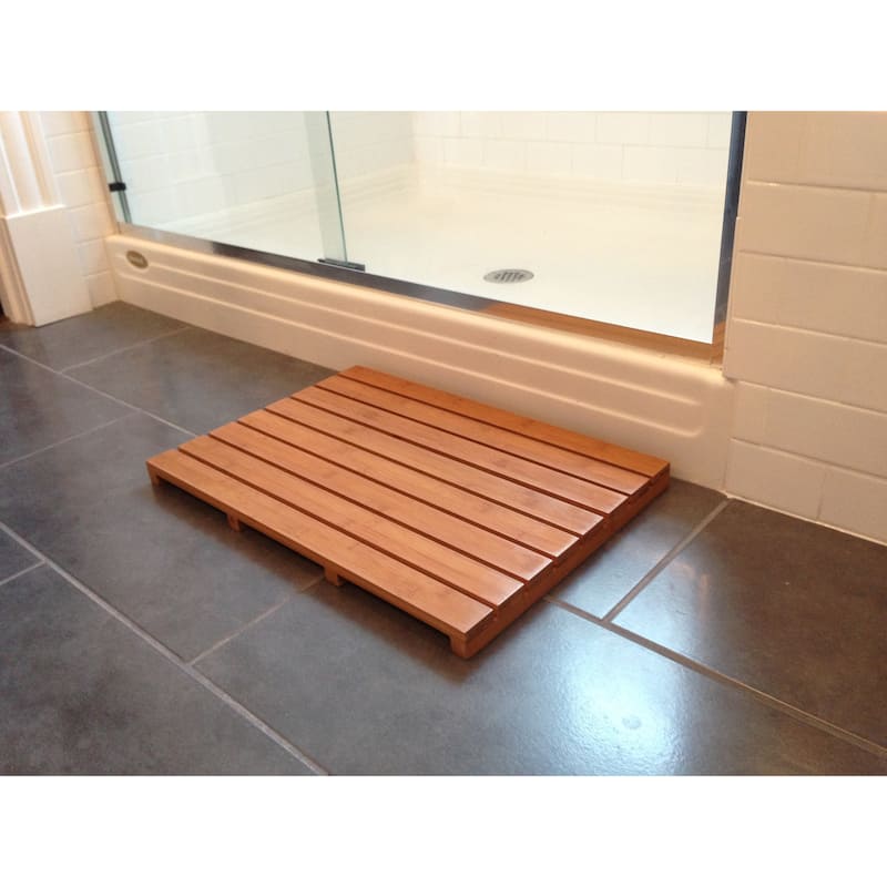 Jani Bamboo Bath and Sauna Mat - 16" x 24", Natural, Eco-Friendly, Durable and Stylish Floor Mat