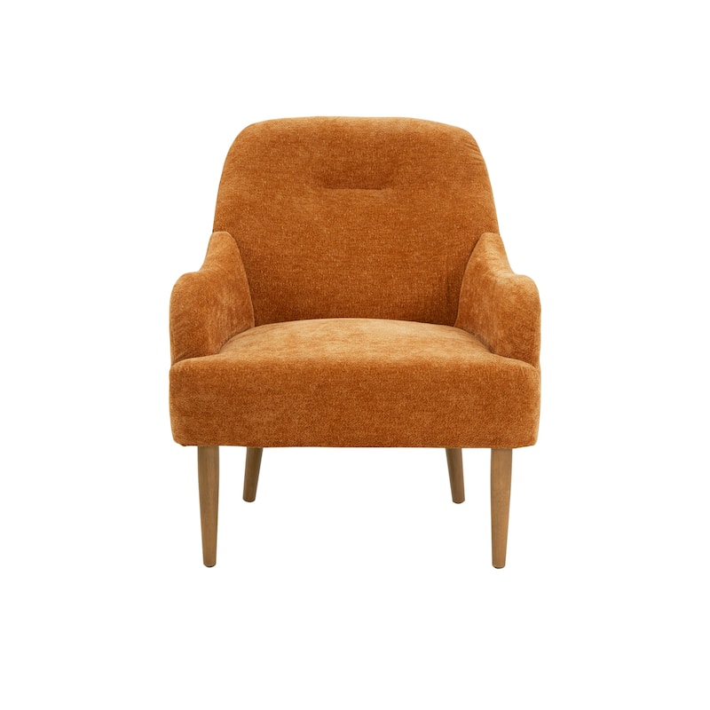 Modern Style Chenille Accent Chair with Wood Legs