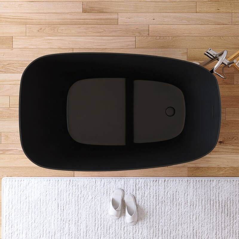 MEDUNJESS 51'' Freestanding Bathtub Solid Surface Soaking Tub