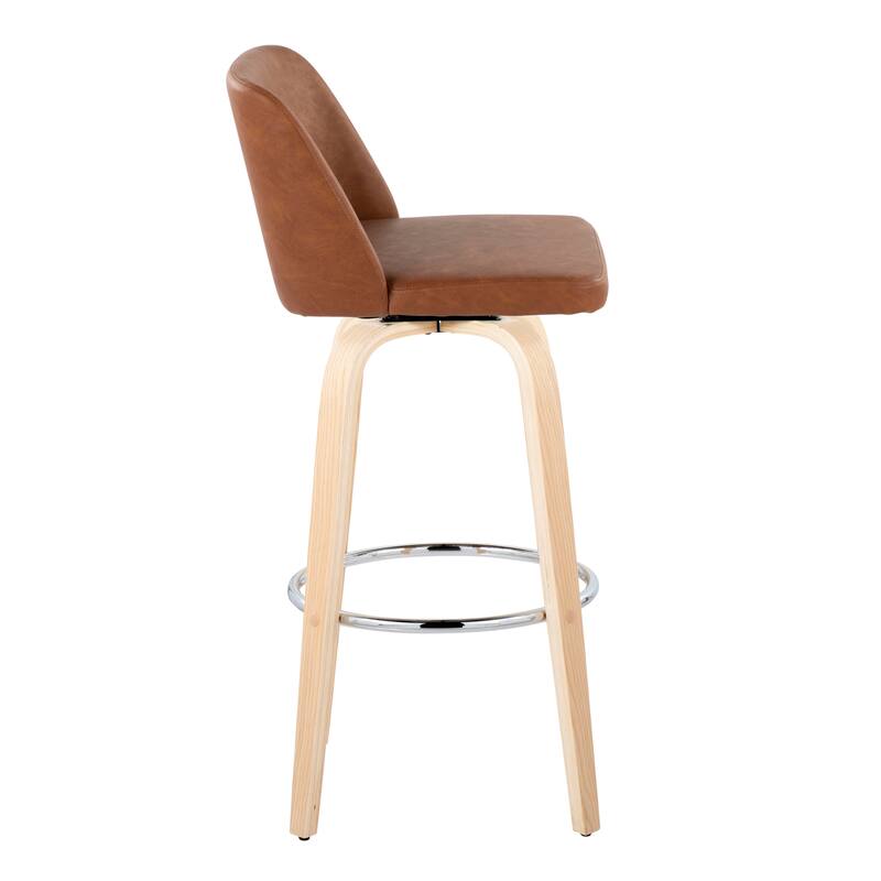 Carson Carrington Vallberga 30" Fixed-Height Bar Stool with Natural Wood Base (Set of 2)