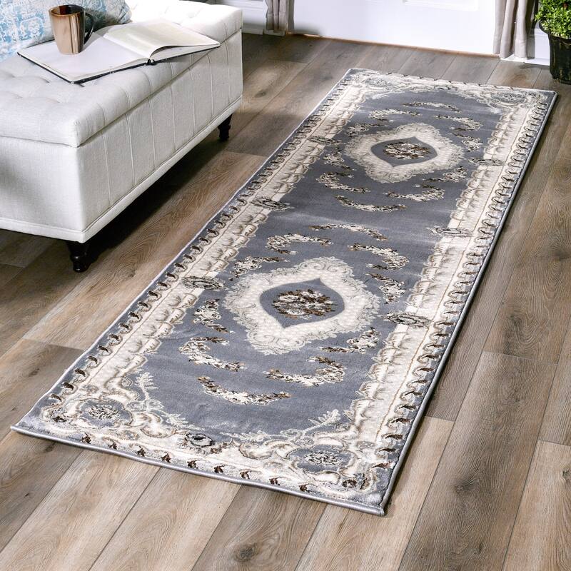 Tabriz Collection Grey/Beige Area Rug