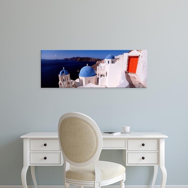 Easy Art Prints Panoramic Images's 'Church in a city, Santorini, Cyclades Islands, Greece' Premium Canvas Art