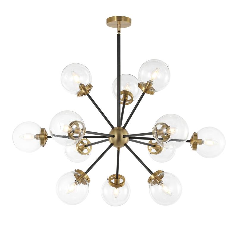 GetLedel 12-Light Modern Sputnik Sphere Chandelier with Glass Globe Shades