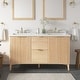 preview thumbnail 1 of 168, Gabi Bathroom Vanity with White Engineered Stone Top 60" - Rustic Ash