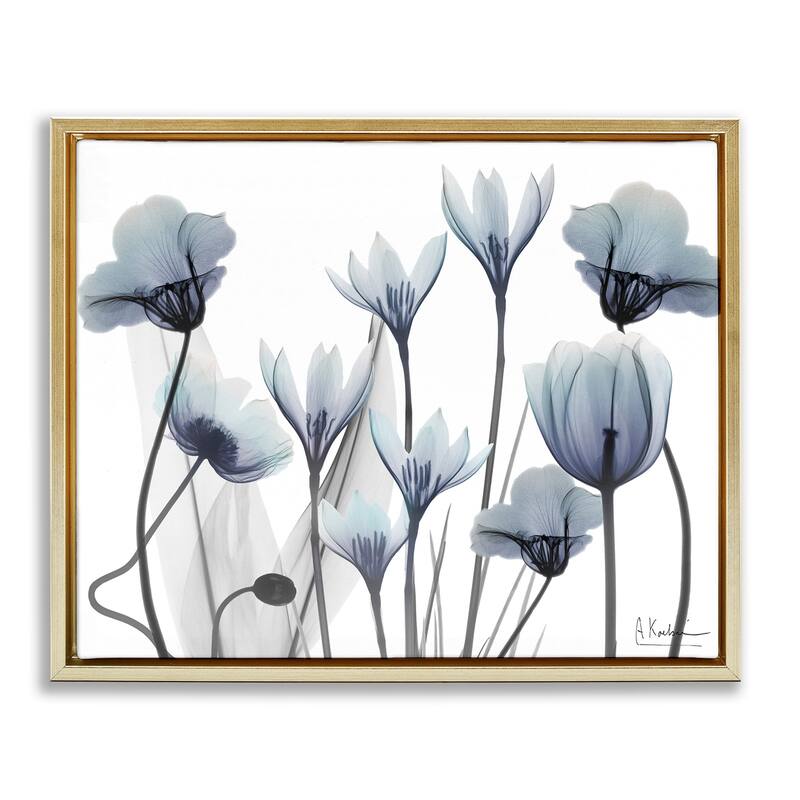 Stupell Delicate Mixed Chic Blooms Framed Floater Canvas Wall Art Design By Albert Koetsier - 31 x 25 - Gold