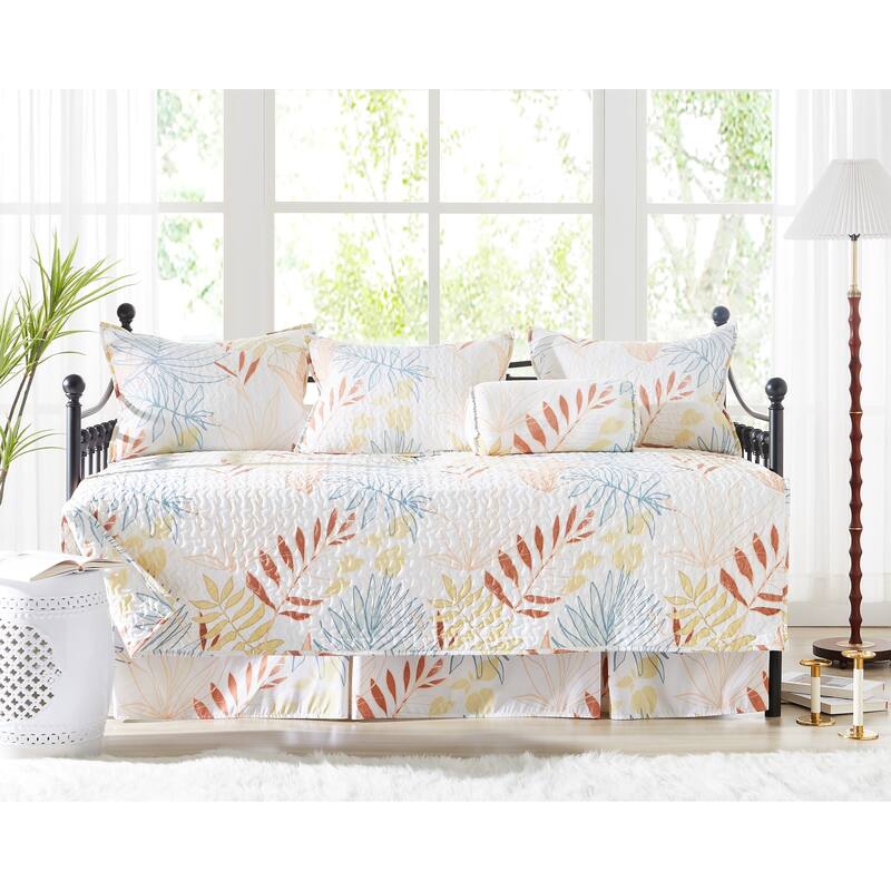 Tropic Leaf 6-piece Daybed Cover Set - 6 Piece - Cream