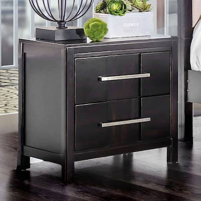 1pc Nightstand Transitional Style Espresso Bedside Table