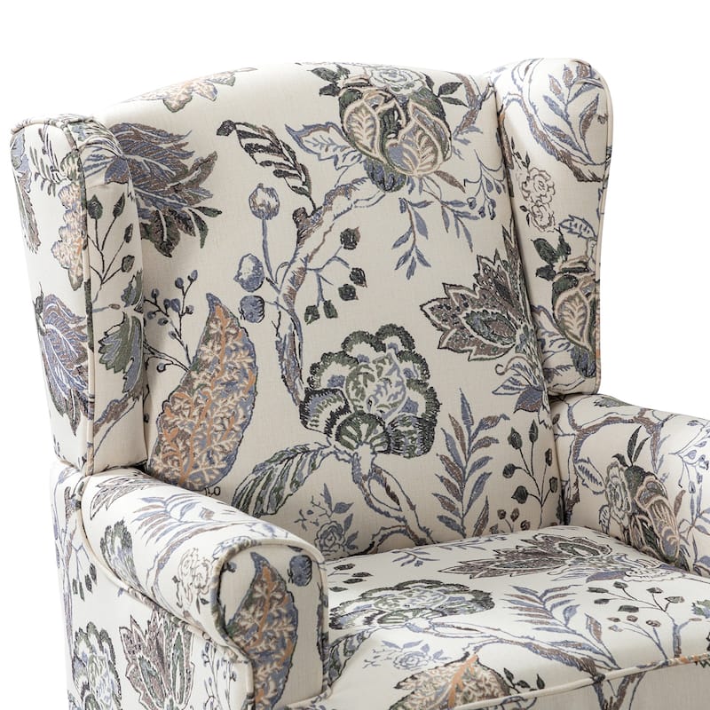 Epimethis Traditional Wingback Armchair with Foam-filled Seat and Turned Legs Set of 2 by HULALA HOME