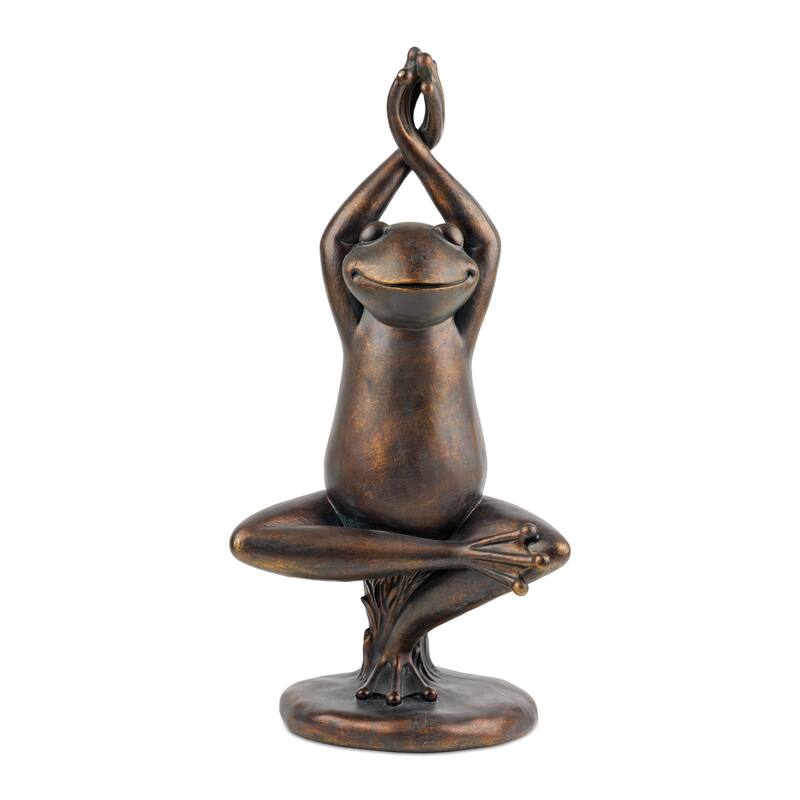 Yoga Frog Garden Statue 25"G