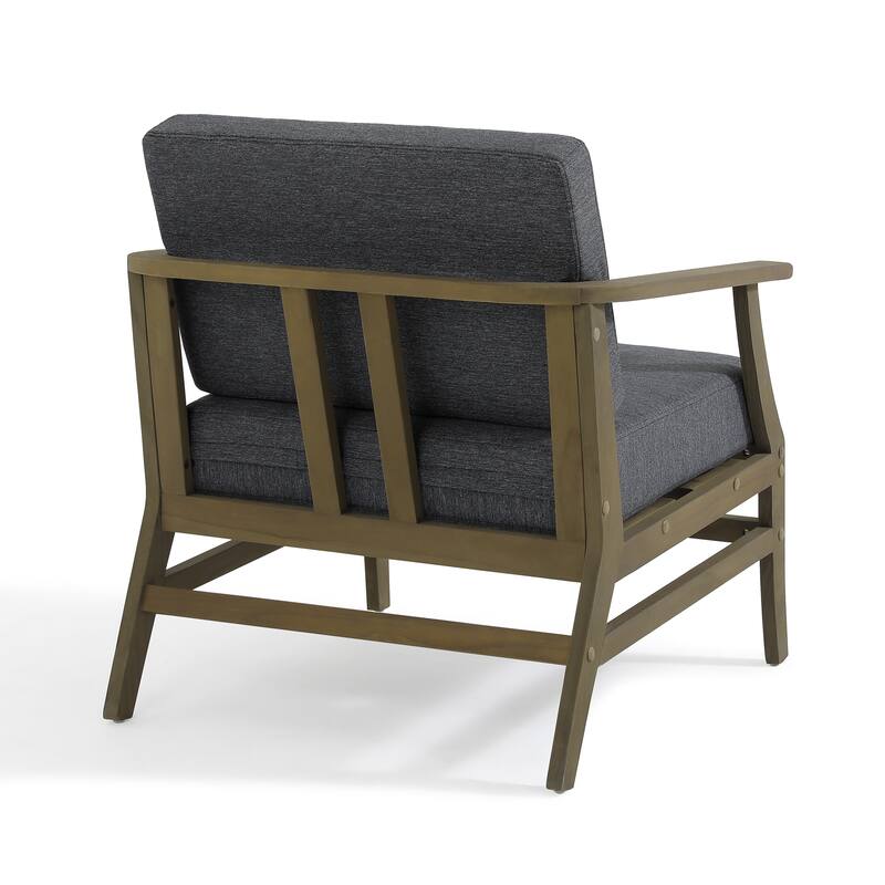 3 Set Outdoor Teak Wood Club Chairs with Side Table