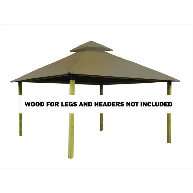 14 ft. sq. ACACIA Gazebo Roof Framing and Mounting Kit - 14X14 - Linen