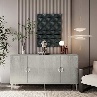 59“ Modern and practical 4 doors entry storage cabinet