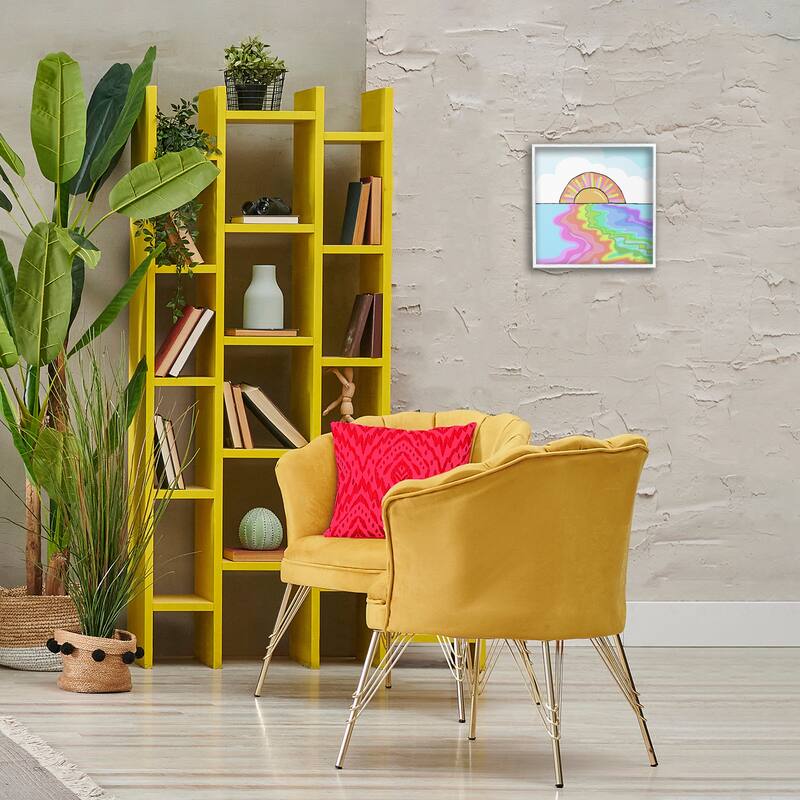 Stupell Swirling Rainbow on Sea Surface Framed Giclee Art Design By Katie Conley