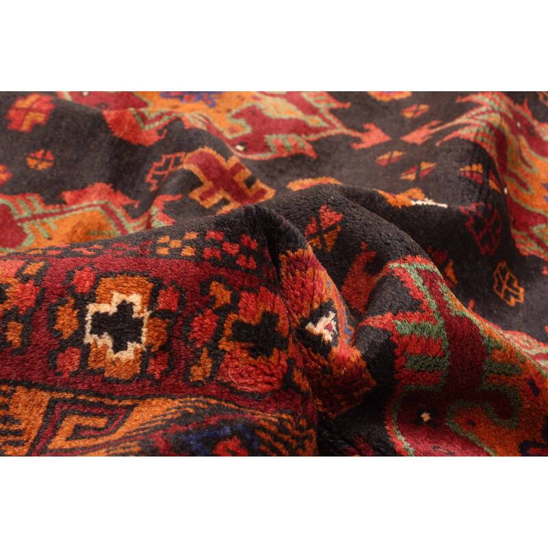 ECARPETGALLERY Hand-knotted Teimani Black Wool Rug - 4'6 x 6'9