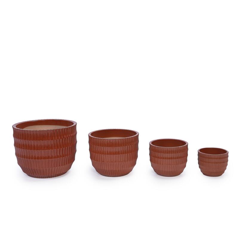 Anmytek Ceramic Planter Set of 4 with Drainage for Indoor Outdoor