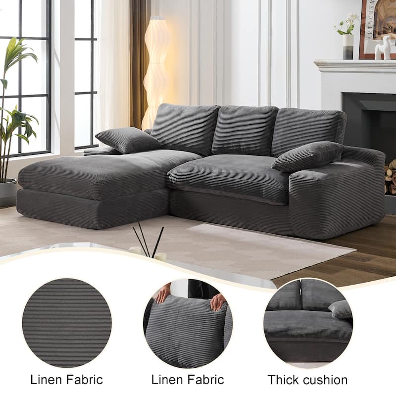 98.4" L-Shaped 4-Seat Modular Sofa