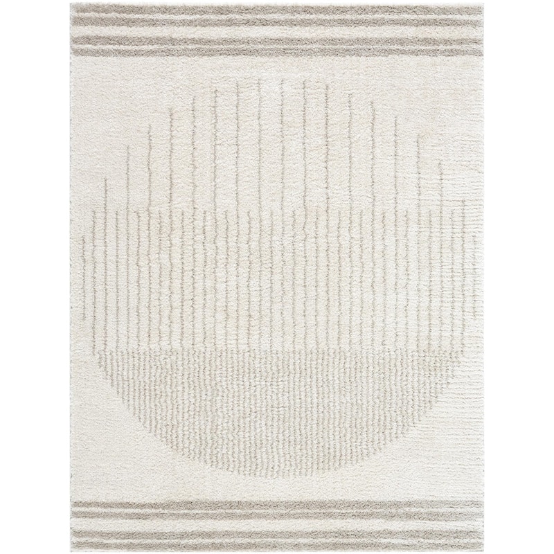 Livabliss Fossay Shag Global Stripe Washable Area Rug