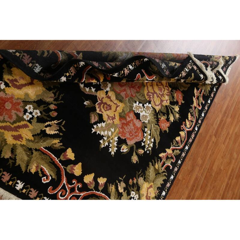 Wool/ Silk Vegetable Dye Aubusson Oriental Area Rug Handmade Carpet - 5'11" x 8'1"