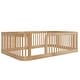 preview thumbnail 16 of 34, Wooden Floor Bed Frame Toddler Bed with Fence Guardrails, Twin/Full Size Montessori Bed Floor Platform Bed for Kids