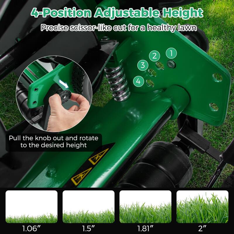 Gymax 14'' Manual Reel Mower w/ 5-Blade 6.6 Gallon Removable Grass
