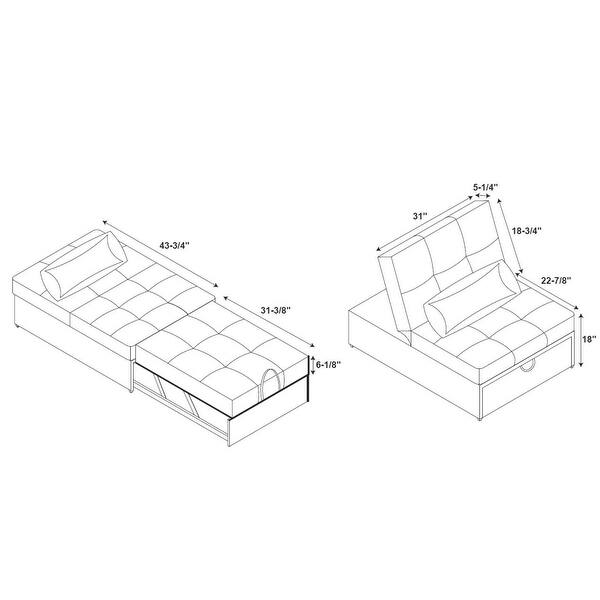 Convertible Sofa Bed with Roll Pillow - 75.5" - Gray
