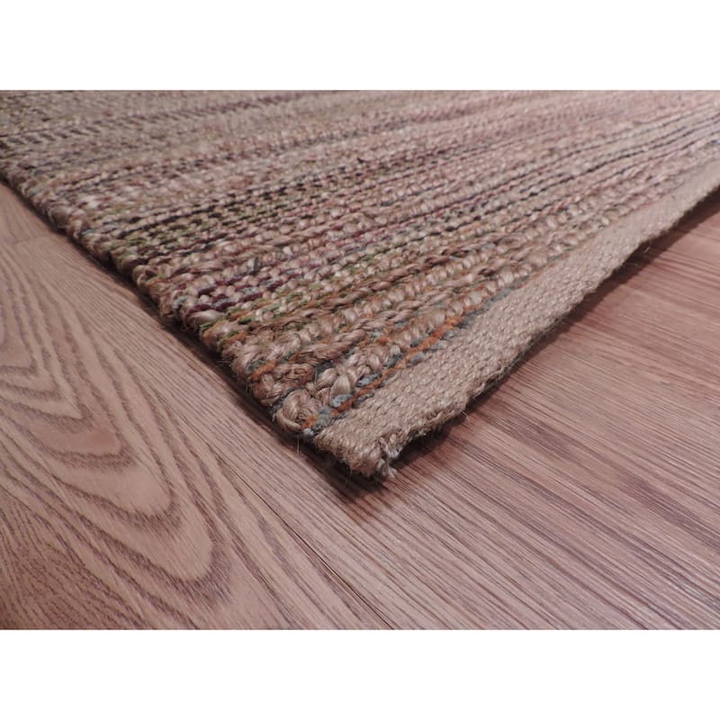 Sevita Organic Jute Geometric Area Rug, Tan and Gold