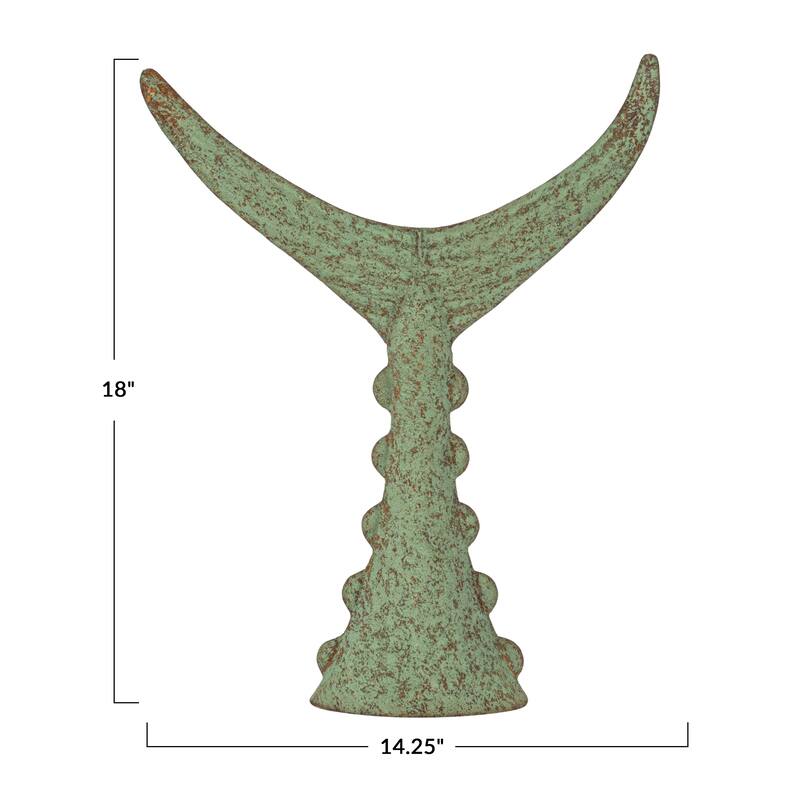 Distressed Metal Tuna Tail Accent Decor - 14.3"L x 3.0"W x 18.0"H