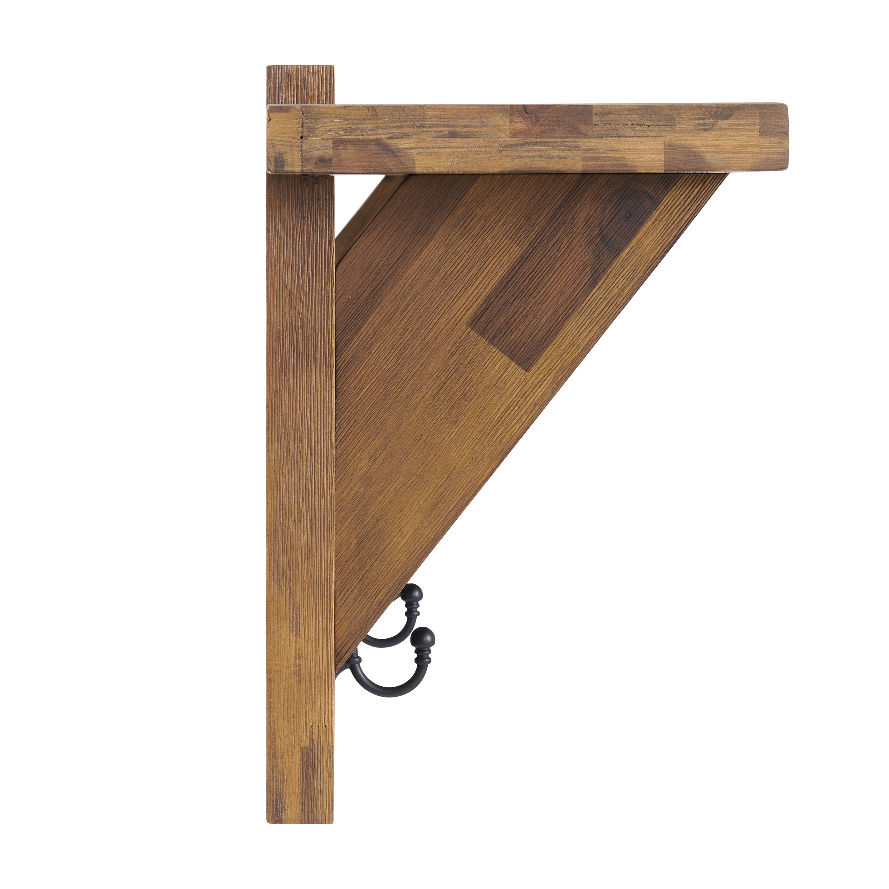 Bethel Acacia Wood 40"W Coat Hook with Shelf